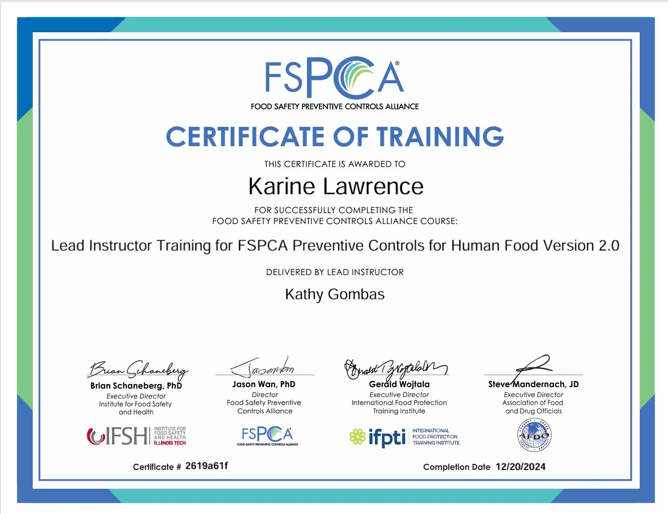 Karine's FSPCA V2 refresher training