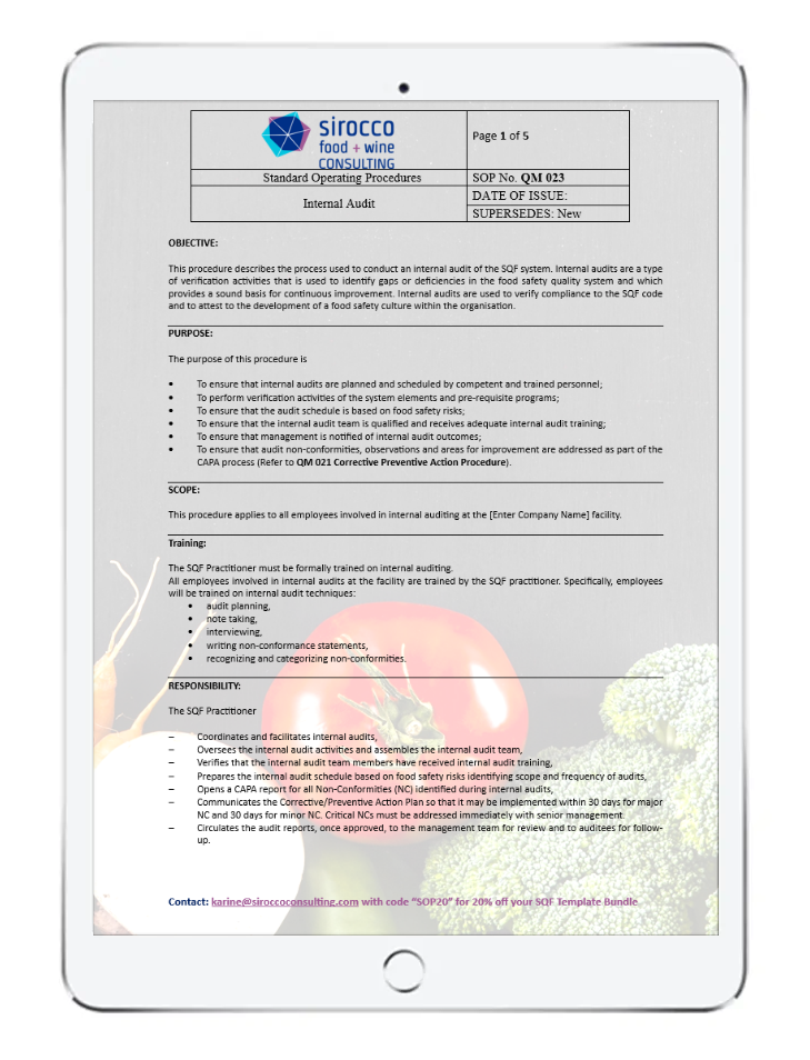 sqf certification sirocco consulting ipad sqf version 9 template mockup 2024 3